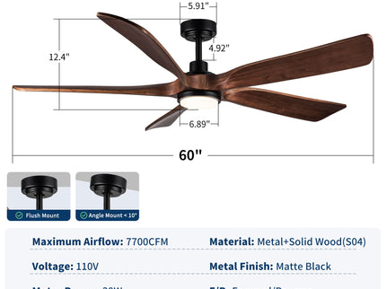 Ceiling Fan With Light And Remote Control