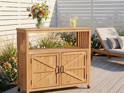 Patio Bar Table Set With Storage