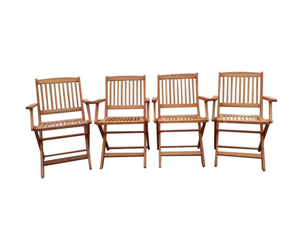 Foldable Patio Dining Set, Folding Chairs, Indoor And Outdoor Universal (Set of 4) - Teak