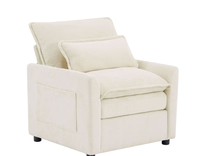 Modern Single Seat Accent Chair With Side Storage Pockets