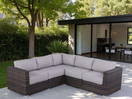 Luxurious Wicker Patio Sectional With Weather Resistant Sunbrella Cushions