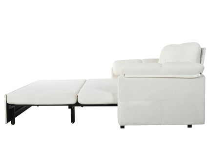 Convertible Pull Out Sofa Bed Queen Size, 3 In 1 With Side Storage