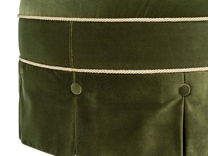 Maribel - Round Accent Ottoman - Olive Green