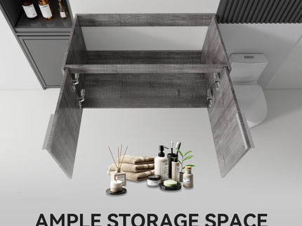 Floating Bathroom Vanity Cabinet With Soft Close Double Doors, Spacious Interior Storage, Wall Mounted, Cabinet Only