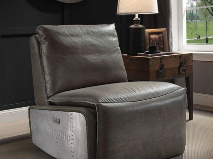 Metier - Power Motion Recliner - Gray / Aluminum