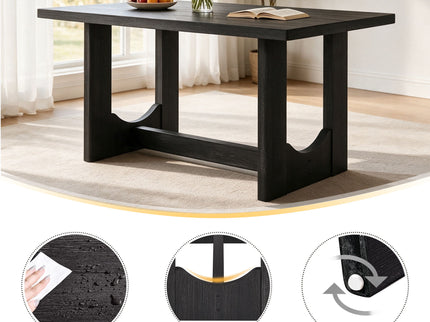 Dining Table Set, Rectangular Kitchen Table With Upholstered Chairs