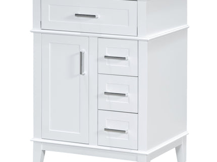 Modern Bathroom Vanity With Sink, Flip Drawer & 3 Drawers, Soft Close Hinges, Adjustable Shelf