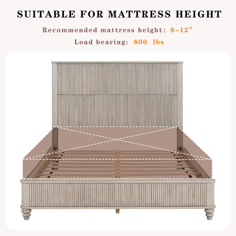 Platform Bed Frame With Tall Headboard