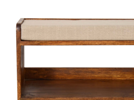 Solid Wood Bench With Upholstered Sea
