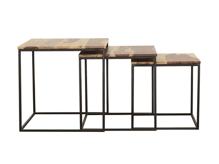 3 Piece Nesting Design Table Set - Brown