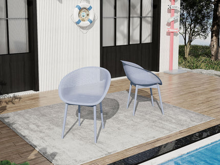 2 Piece Durable Single Chair With Hollow Out Design