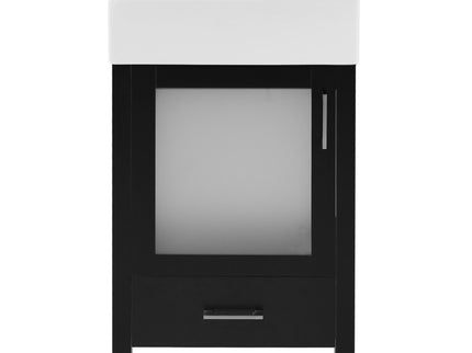 Bathroom Vanity With Ceramic Sink And Ample Storage, Ideal For Small Bathrooms