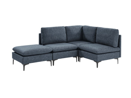 Upholstered Modular Sectional With Tall Legs, Medium Firm Seat