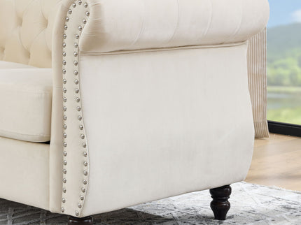 Chesterfield Sofa With Rolled Arms And Nailhead Trim