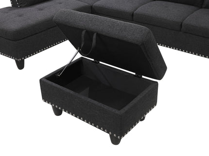Alger - Left Hand Facing Sofa & Chaise With Ottoman
