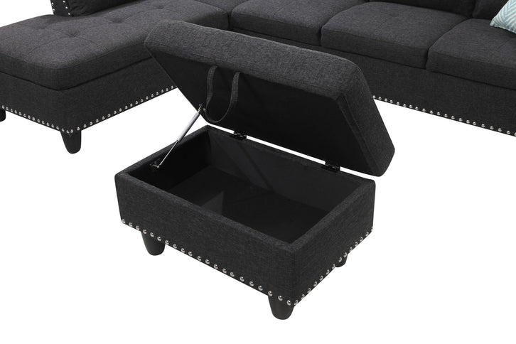 Alger - Left Hand Facing Sofa & Chaise With Ottoman