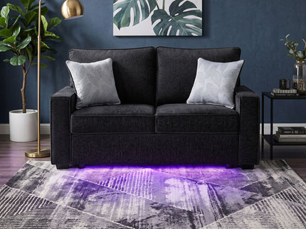 Rita - Loveseat, LED Base Lighting, Cushions And 2 Accent Pillows