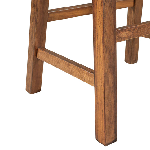 Rustic 3 Piece Stationary Kitchen Island Set With 2 Seatings, With 2 Open Shelves