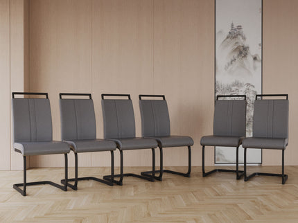 Modern Dining Chairs With High Back Upholstered Design Metal Legs