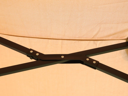 Double- Sided Outdoor Market Umbrella With Lights And Base