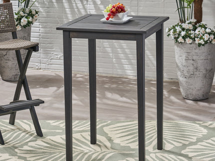 Outdoor Minimalist Acacia Wood Square Bar Table