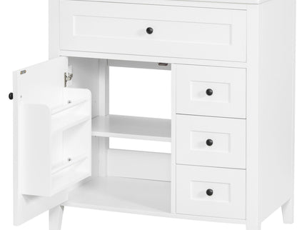 Bathroom Vanity With Sink, 3 Drawers And Adjustable Shelf