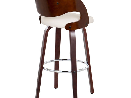 Pino - Mid Century Modern Fixed Height Barstool With Swivel & Round Footrest (Set of 2)