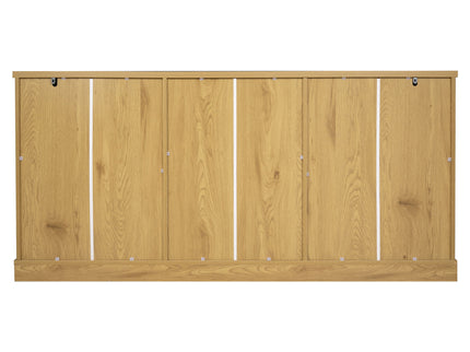Modern Arched Glass Sideboard With 6 Doors, Buffet Cabinet With Storage And Adjustable Shelves