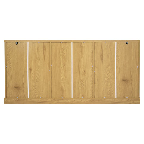 Modern Arched Glass Sideboard With 6 Doors, Buffet Cabinet With Storage And Adjustable Shelves