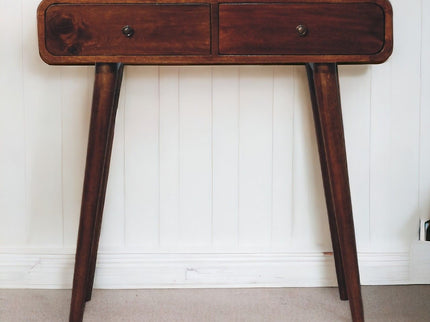 Curved Hallway Table - Chestnut