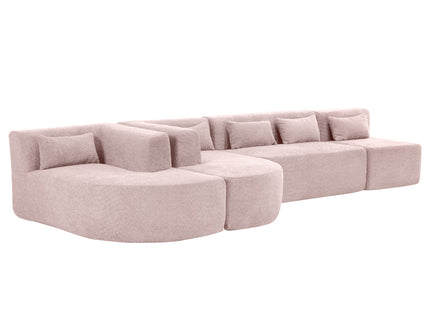 Upholstered Sofa Free Combined Sofa Couch With 2 Chaise Lounge And Five Back Pillows For Living Room