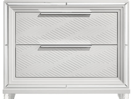 2 Drawer Nightstand With Accents - White