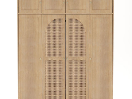 8 Door Armoire Wardrobe With Adjustable Shelves And Hanging Rod