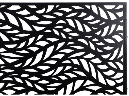 Outdoor & Indoor Privacy Screen Metal Privacy Screen, Freestanding Decorative Privacy Screen For Deck Balcony Patio - Black