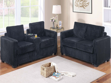 Modern Style 2 Piece Sofa Set With Cup Holders & Charging Port