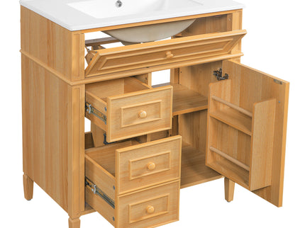 Bathroom Vanity With Flip Out Drawer, 2 Soft-Close Drawers