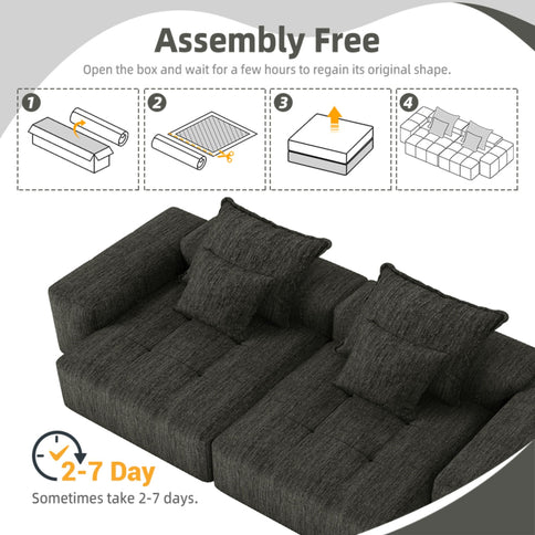 Modern Oversized Diy Combination Modular Sectional Sofa With Pillows