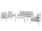 White / 5 Pc. Sofa, Loveseat, 2 Chairs, Coffee Table