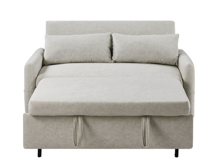 Pull Out Sleep Sofa Bed Loveseats Sofa Couch With Adjsutable Backrest, Storage Pockets, 2 Soft Pillows, USB Ports For Living Room, Bedroom, Apartment, Office