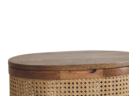 Larissa - Lid Up, Storage Stool - Oak