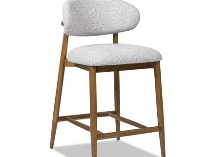 Locke - Modern Upholstered Counter Stool With Frame - Salt / Pepper