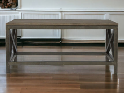 Cross Metal Coffee Table - Pewter