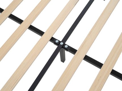 Platform Bed Frame With Tall Headboard And High Footboard