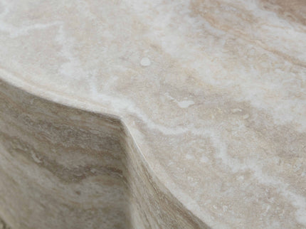 Clover Round Coffee Table With Open Storage - Marble