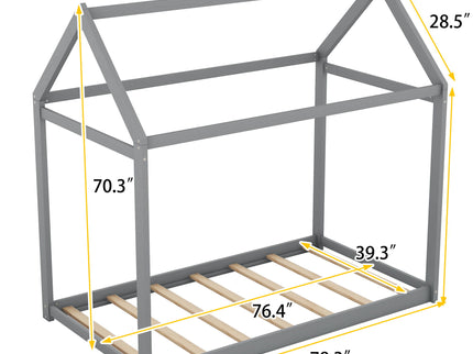 Wooden House Shaped Bed