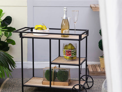 Shelf With Wheel - Black / Brown