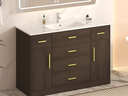 Bathroom Vanity With Abundant Storage 2 Soft Close Doors And 6 Drawers