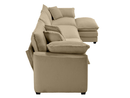 Oversized Modular Cushion Sofa With Ottoman, Low Back, Deep Seating Sofa Set