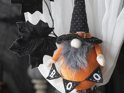 Standing Gnome With Gnome & Holding Banner, For Halloween Decor