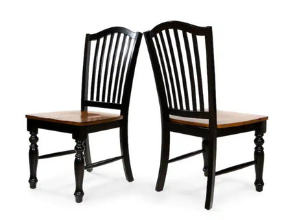 Dining Side Chairs (Set of 2) - Black / Oak